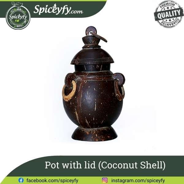 Pot with lid Coconut Shell